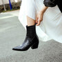 Small Square Toe Elastic Band Low-Top Women's Boots