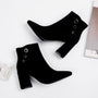 Pointed toe chunky heel boots