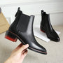 Square Heel Leather Boots