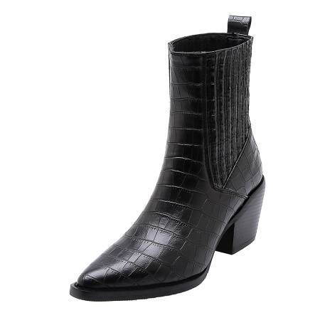 Small Square Toe Elastic Band Low-Top Women's Boots