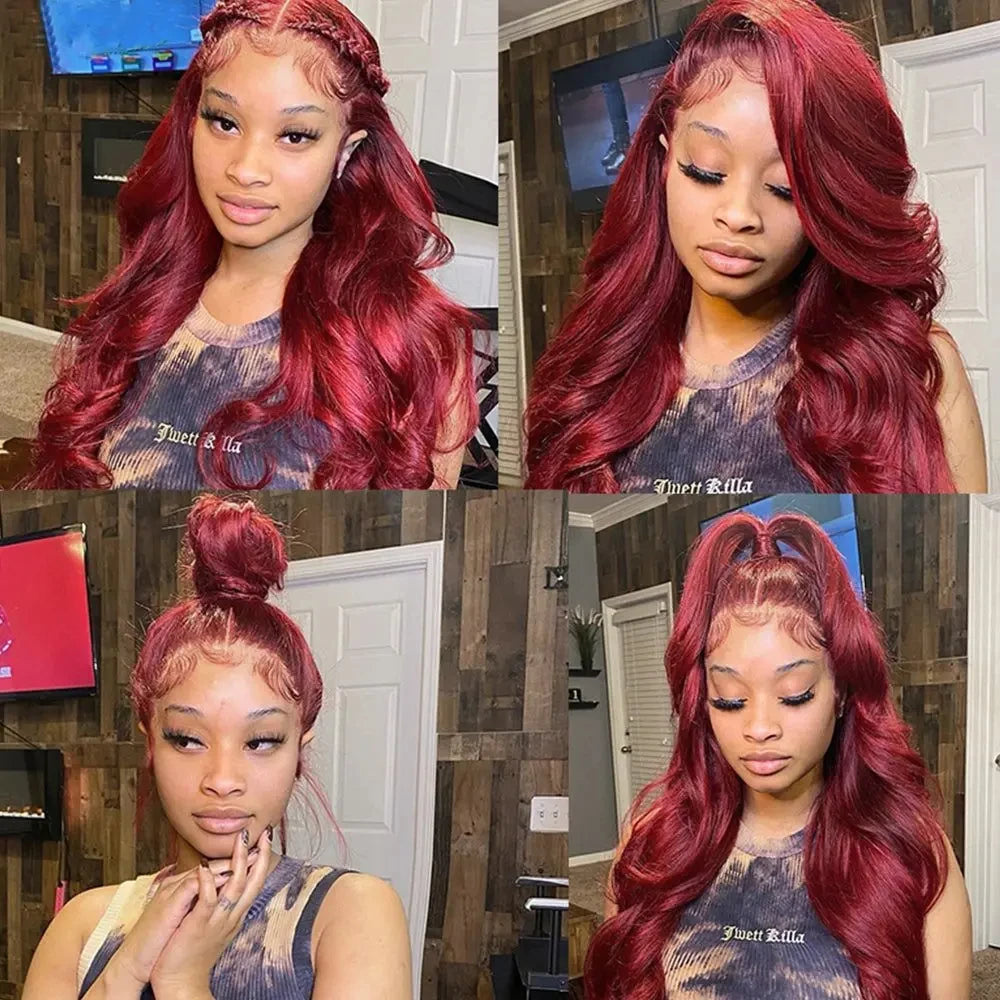 99J Burgundy HD Lace Front