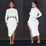 Elegant Split Skirt Two Piece Set