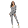 Tie Dye Long Sleeve Workout Jumpsuit