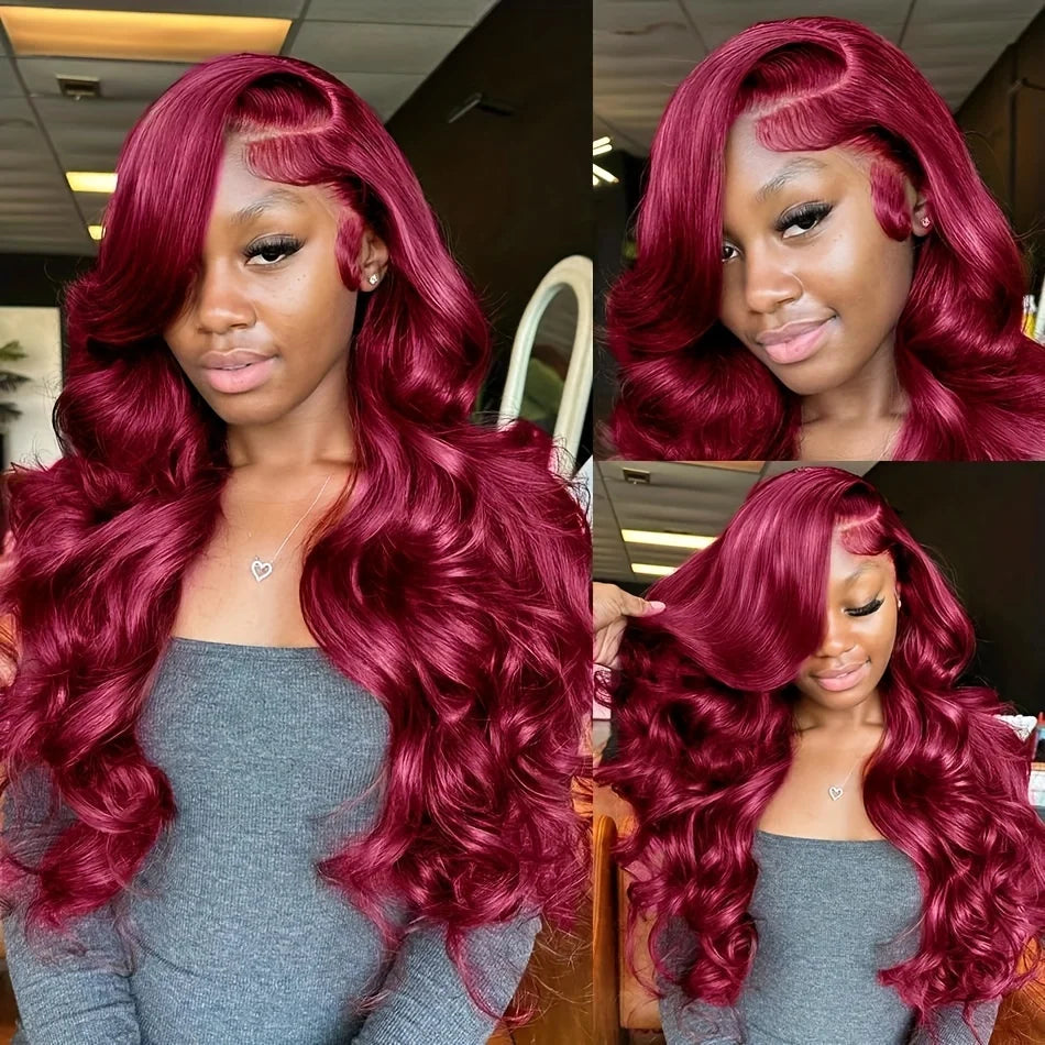 99J Burgundy HD Lace Front